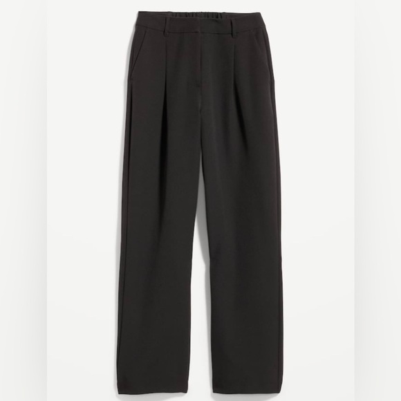 NWT! Black Extra High-Waisted Pleated Taylor Trouser Wide-Leg Pants 💎 - Picture 4 of 11